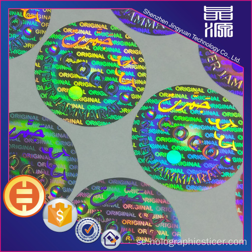 PET-holografisk klistermärke med serienummer